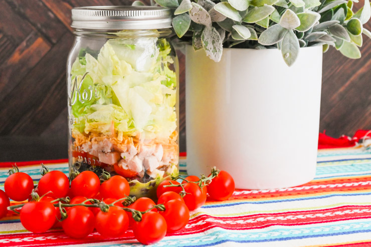 Southwest Chicken Salad + How To Make Mason Jar Salads - A Simplified Life