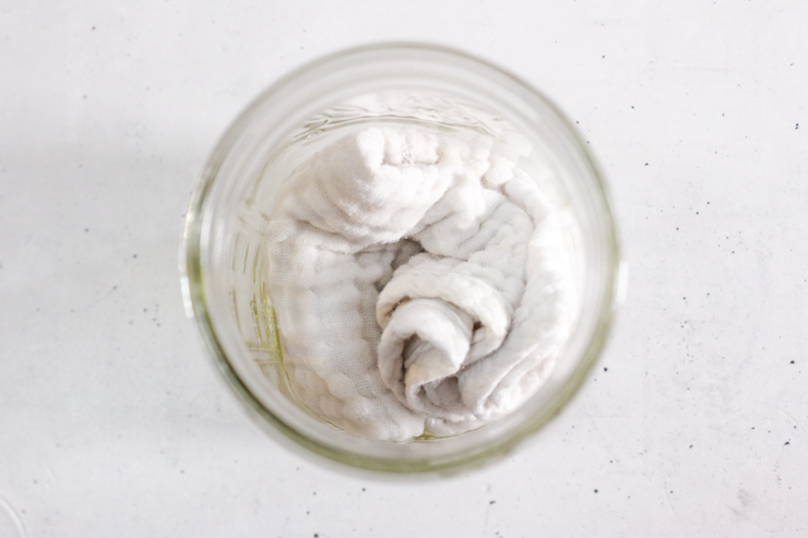 Placing cloths in mixture