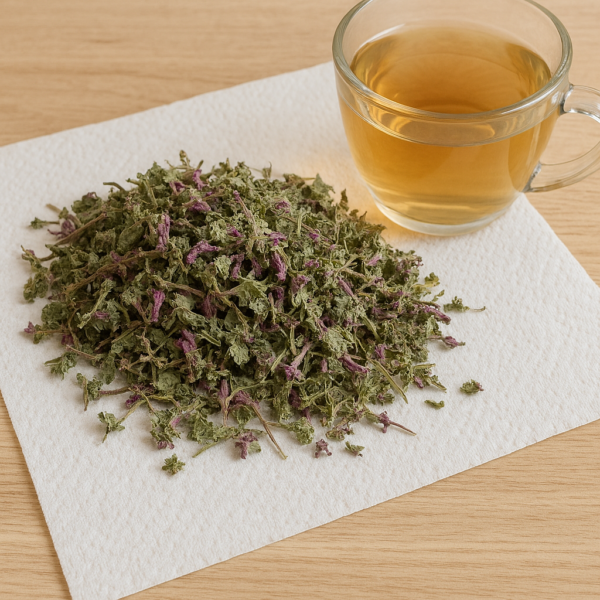 dry Henbit on towel and make tea