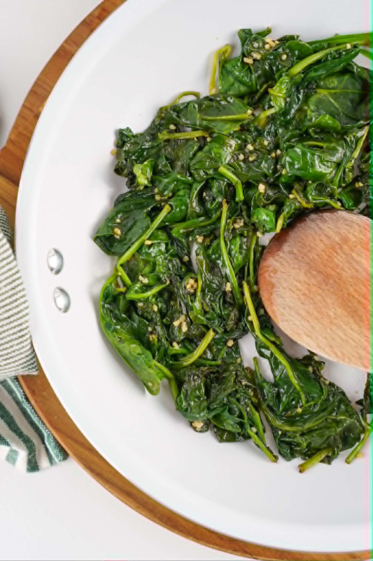 Sautéed Spinach in Pan