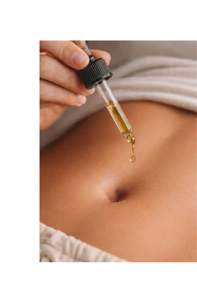 Dropping oil in the navel