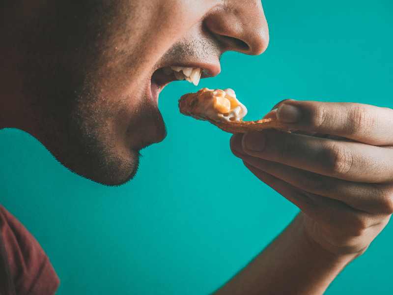 person eating for gut health - healing the gut