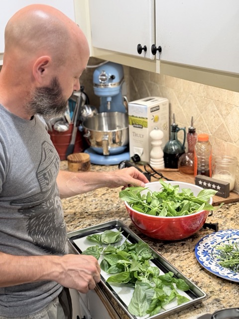Daniel Preparing to Freeze Dry Herbs