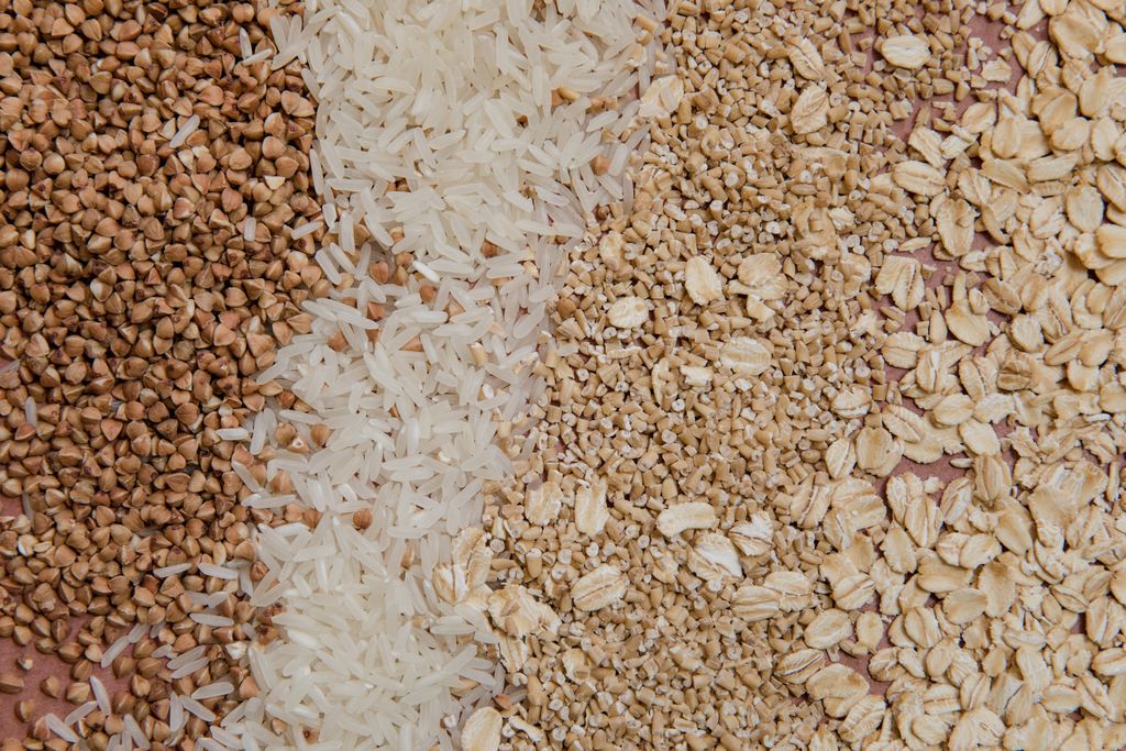 A variety of grains and cereals