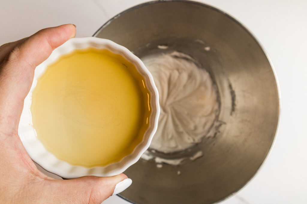 Pouring in the ingredients