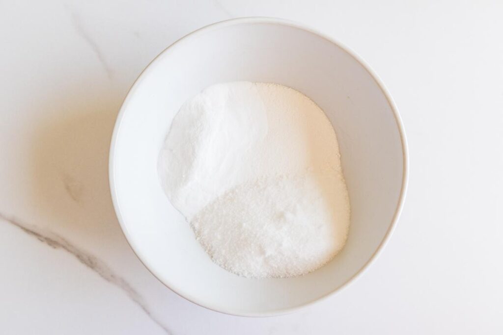 Mixing bowl with added ingredients