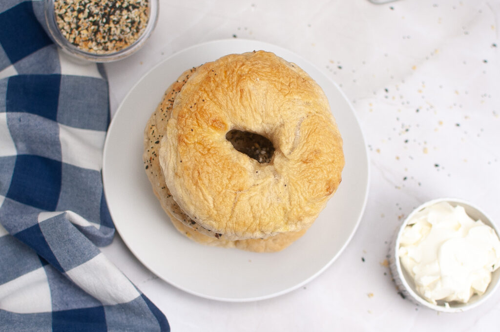 Homemade Sourdough Bagels ready to serve