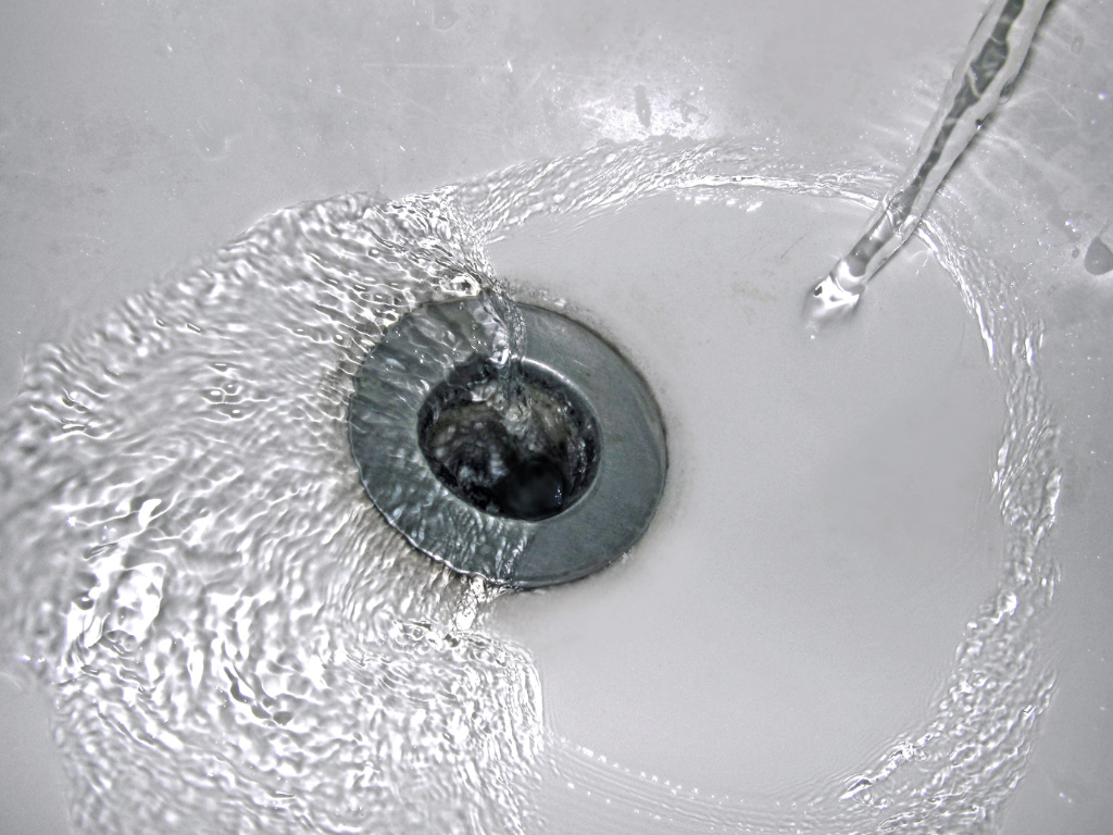 water draining after you clean a bathtub drain