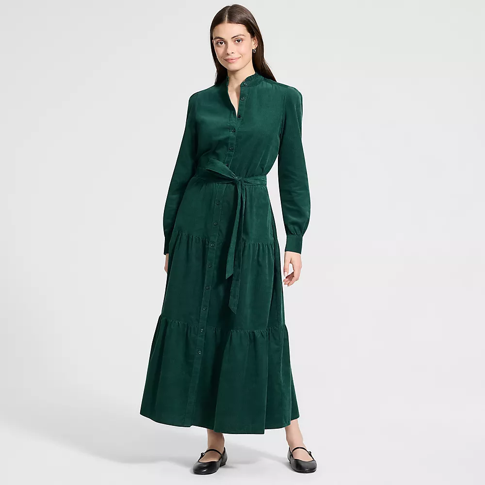 Lands’ End – Women’s Corduroy Tiered Dress